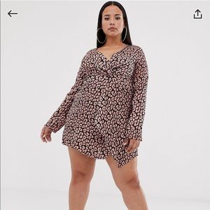 Twist front animal print dress